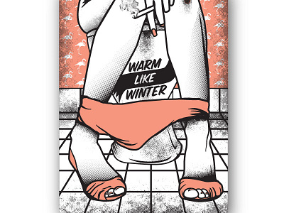Warm Like Winter design flamingos gig poster illustration illustrator poster screen print