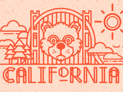 California badge custom type logo typography