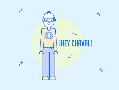 Hey chaval blue illustrator ilustracion oldman vector vector illustration