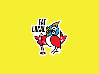 Eat Local bird bird logo eat food illustration local thicklines worm