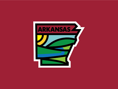 Arkansas ark logo outdoor ozarks state thicklines tshirt