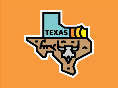 Texas desert skulls state texas thicklines tshirt