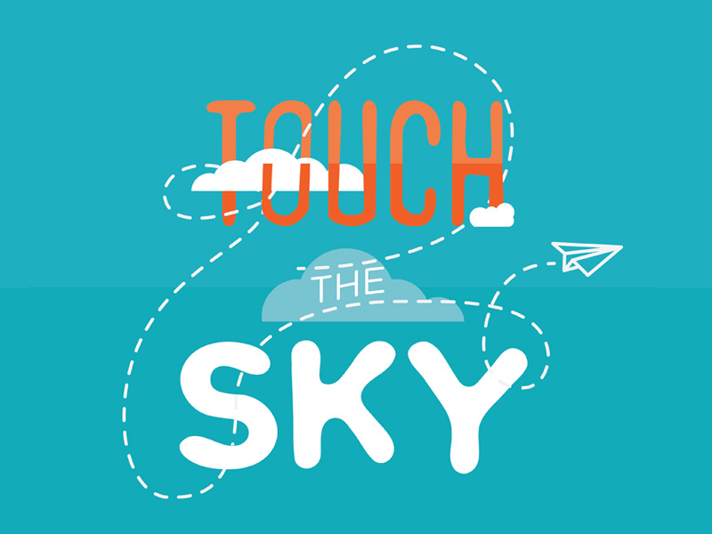 Touch the Sky - Revision_01 children kids elementary worship christian typography jr. high young youth sky design logo