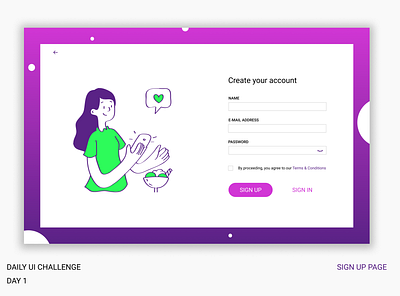 Daily UI Challenge Sign Up prompt 001 app dailyui design ui website