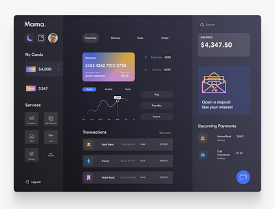 Desktop Internet Banking Dashboard dashboard design ui ux website