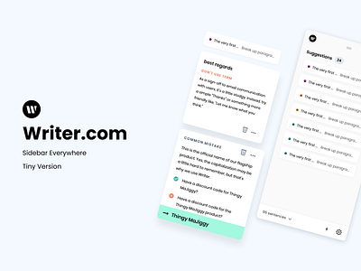 Writer.com - Sidebar Design app branding design product design ui