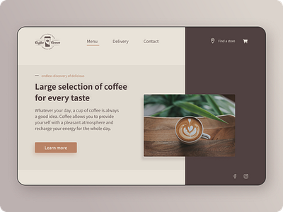 Coffee Shop Website Concept design ui wev