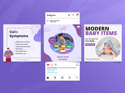 Baby Store Dropship - Social Media Template Design agency branding colorful design design inspiration graphic design illustration logo ui vector