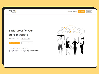 Landing page design for Afzet branding css design heroimage homepage illustration minimal ui ux vector