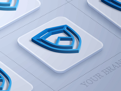 Three dimensional mockup logo illustration