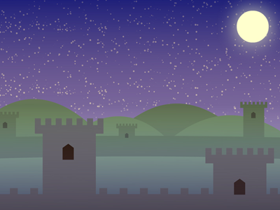 The Keep castle fantasy illustration sky vector