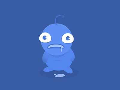 Bluup blue character creature cute drool gradient monster rebound vector