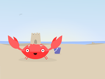 Creb beach bucket castle crab sand sandcastle seaside tada tropical