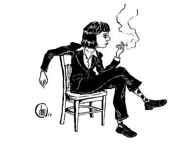 Carson McCullers Illustration black and white drawing editorial illustration illustration ink drawing portrait southern