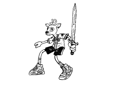 Deer Character Design cartoon character design drawing fantasy art hand drawn illustration ink drawing