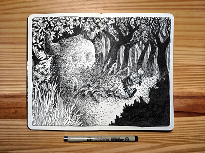 In Search of... character design drawing fantasy art hand drawn illustration ink drawing moleskine sketchbook