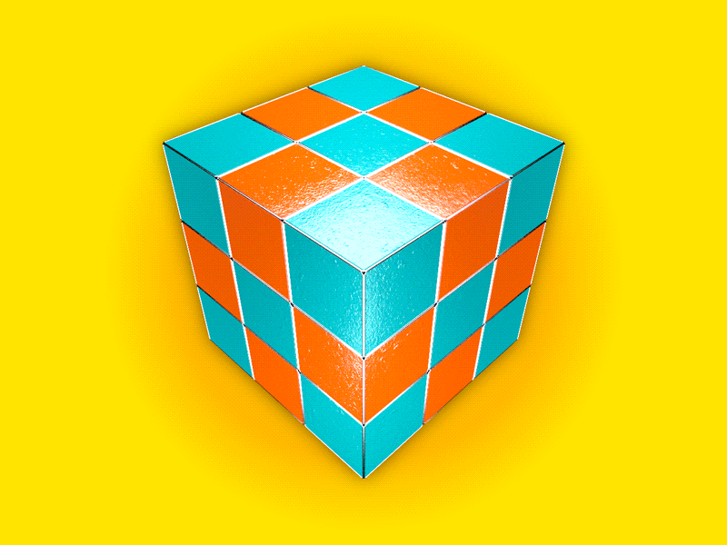 Q*Bert Club - Rubik's Cube Remix 3d animation blender cube cycles gif mograph rubiks texture