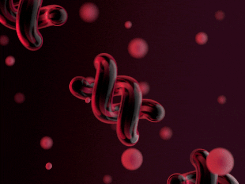 Joe Baker "C" Tribute - "Black Cherry" Variant 3d animation bacteria blender cycles depth of field dna gif low key microscope mograph tribute