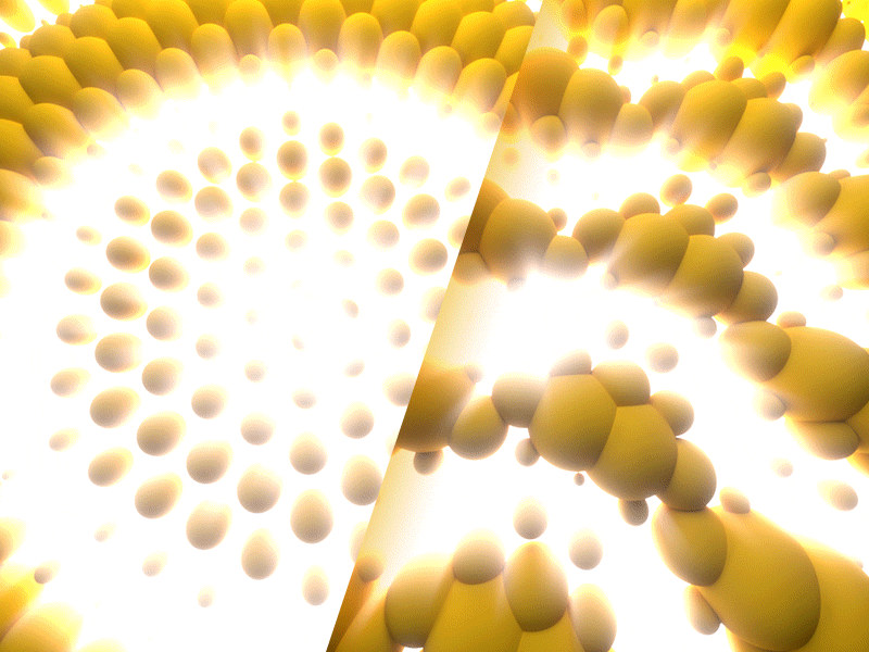 Process Growth Pains 3d animation blender cycles diffuse gif glare mograph spheres sunbeams yellow orange