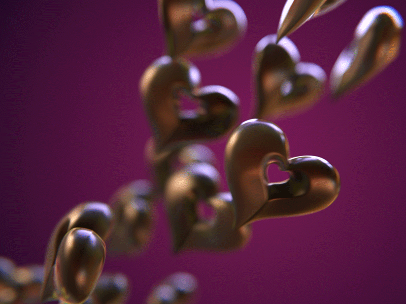 Chocolate Hearts 3d animation blender brown chocolate cycles gif heart hearts mograph purple royal