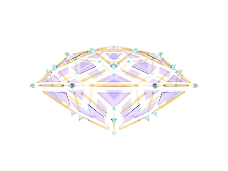Wireframe Diamond - Light 3d animation animation nodes blender cycles diamond gif glass glossy mograph triangle