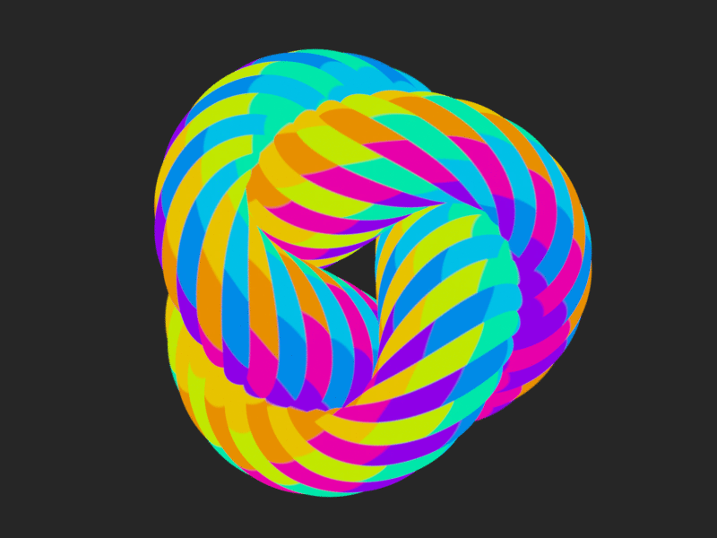 Phase Transitions - Rainbow Torus Spirals ( 1 / 7 ) 3d animation animation nodes blender flrndlooij gif maths mograph rainbow rainbows solid shading