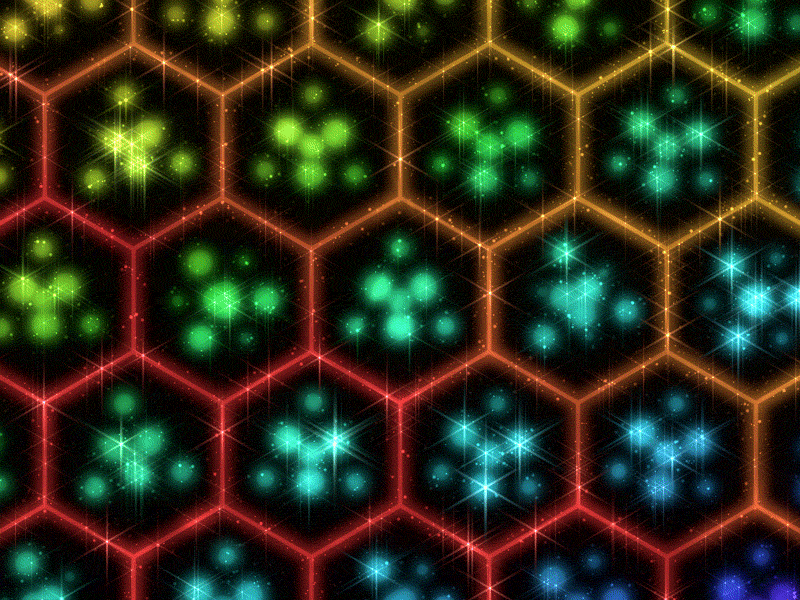 Nebula Cells - MisteryMyra Collaboration space sparkles cycles blender pattern hexagons metaballs post processing rainbow mograph gif animation