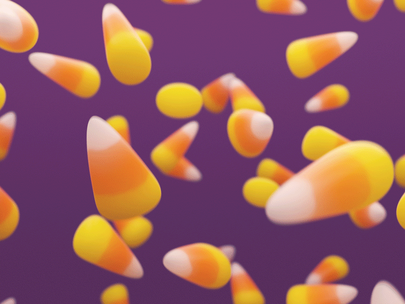 Candy Corn Rain animation blender candy candy corn cycles depth of field gif purple rain