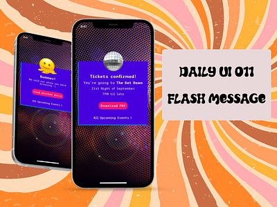 Daily UI 011: Flash Message 70s daily ui design design challenge disco error figma flash message hippy inspo success theme ui