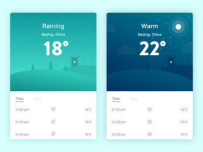 Spring app illustration raining ui weather