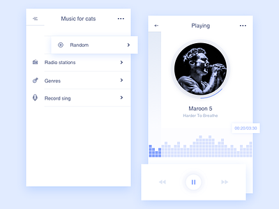 Poof／Music for cats app，music for cats chat data dog icon messages poof rankings sketch ui