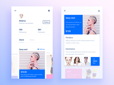 Store／Sale app，shopping ios posts sketch store ui