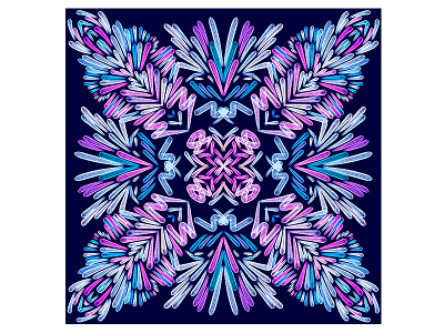 Blue and pink snowflake pattern