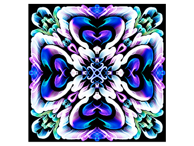 Blue snowflake decor on dark background abstraction border design illustration ornament packaging pattern seamless snowflake