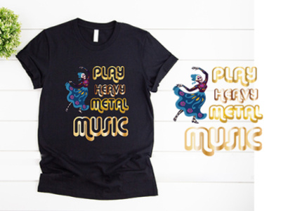 T-shirt Design funny t shirt graphic design illustration metal t shirt design play with metal music t shirt t shirt design