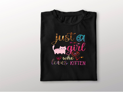 T-shirt design animal t shirt cats t shirt just a girls who loves cat t shirt design