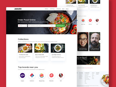 Zomato concept web home page