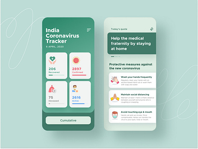 Health safety app android app cards coronavirus covid19 design feed interface ios mobile search ui ux