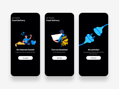 Empty state for Fresh ui kit android app cards darkmode design empty state feed foodapp ios mobile search sketch ui ux
