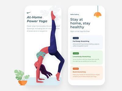 T55 Fitness App art cards design fitness illustration ios minimal mobiledesign procreate sketching ui yoga