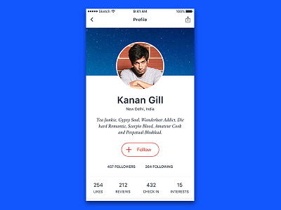 User Profile screen follow ios mobile profile profilescreen userprofile