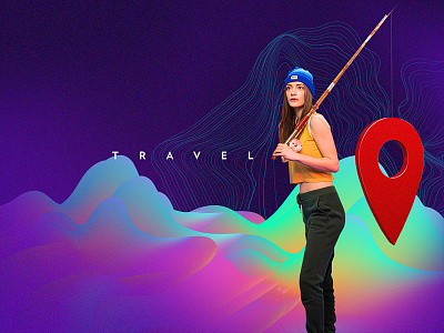 Travel art design direction gradient graphic photoshoot poster