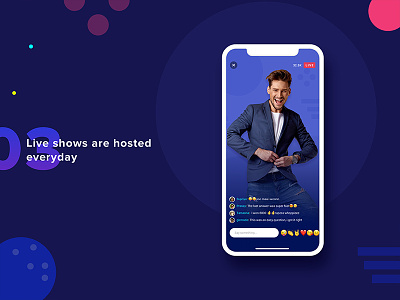 Live game show screen anchor app application game host iphonex liveshow mobile question ui ux