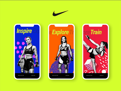Nike training app app design explore interface ios nike onboarding training