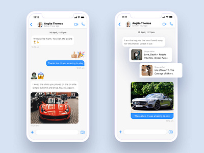 Messaging screen ui android app application bot cards chat design feed ios messaging messenger mobile photos search ui ux