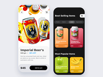 Food and drinks app app cards design ecommerce feed food and drink foodapp ios mobile search shop ui ux