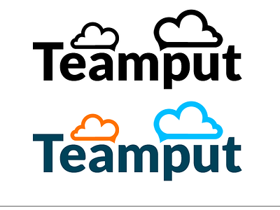 Teamput logo black and white chat clouds colour lato logo