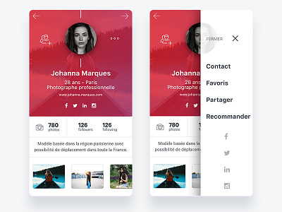 Card Artist Photographer app card experience ios material mobile photography profile prototyping ui user ux