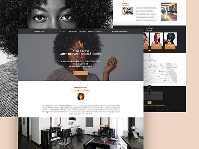 Redesign website Afro Tresse afro black brown class coiffure design landing page salon tresse website