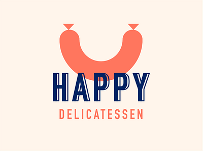 Happy Delicatessen alicjamurphy com branding butcher delicatessen food gourmet happy illustration logo mark sausage vector